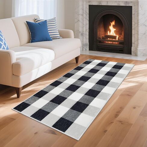 2x4 Small Runner Rugs for Entryway,Machine Washable Runners for Bedroom Living Room, Low Pile Thin Non Slip Checkered Runner Rug for Girl Kitchen,Bathroom Home Decor, Hallways,Red and White in Saudi Arabia