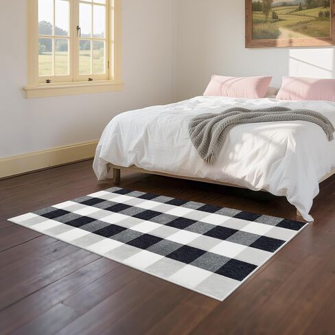 2x4 Small Runner Rugs for Entryway,Machine Washable Runners for Bedroom Living Room, Low Pile Thin Non Slip Checkered Runner Rug for Girl Kitchen,Bathroom Home Decor, Hallways,Red and White in Saudi Arabia