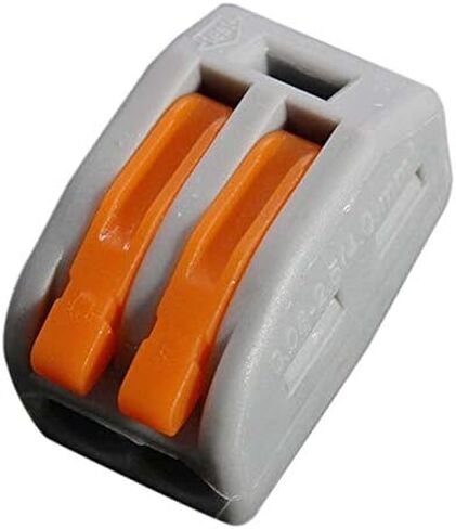 Davitu Electrical Equipments Supplies - 10PxReusable Spring Lever Terminal Block Electric Cable 2/3/5 Way Electrical wire spring lever connectors Clear visible - (Color: Orange) in Saudi Arabia