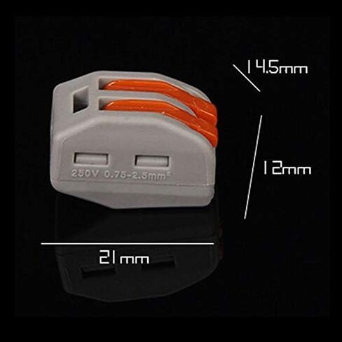 Davitu Electrical Equipments Supplies - 10PxReusable Spring Lever Terminal Block Electric Cable 2/3/5 Way Electrical wire spring lever connectors Clear visible - (Color: Orange) in Saudi Arabia