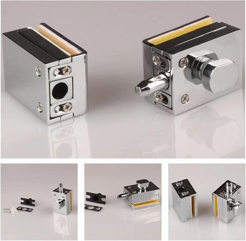 قفل السلسلة 1pc قفل باب الزنك سبيكة ثقيلة فتحة فتح الباب الزجاجي إلى غرفة دش اللوحة الزجاجية لمدة 5-12 ملم الحجم الزجاجي in Kuwait