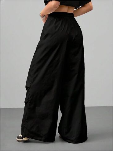 SHENHE Women's Y2k Low Rise Baggy Pants Wide Leg Drawstring Elastic Waist Track Pants Trousers in Saudi Arabia