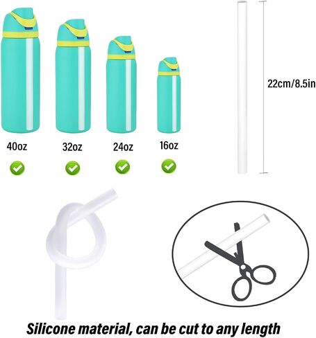 Replacement Lid for Owala Freesip, Compatible with Owala Cup 16oz 24oz 32oz 40oz, One Button Water Bottle Top Lid Replacement Accessory and Straws, Leakproof, BPA-Free (A black) in Saudi Arabia