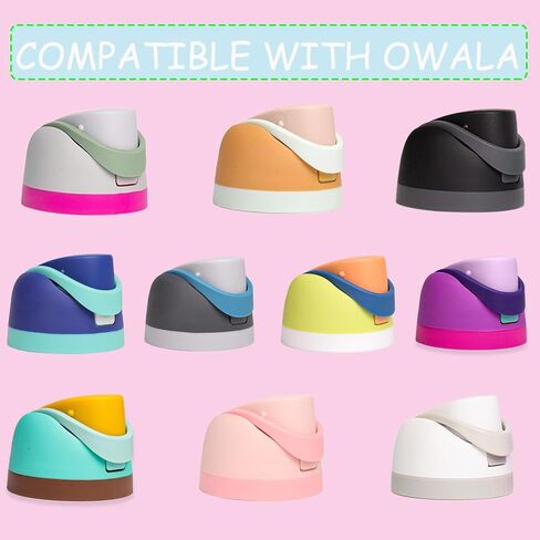 Replacement Lid for Owala Freesip, Compatible with Owala Cup 16oz 24oz 32oz 40oz, One Button Water Bottle Top Lid Replacement Accessory and Straws, Leakproof, BPA-Free (A black) in Saudi Arabia