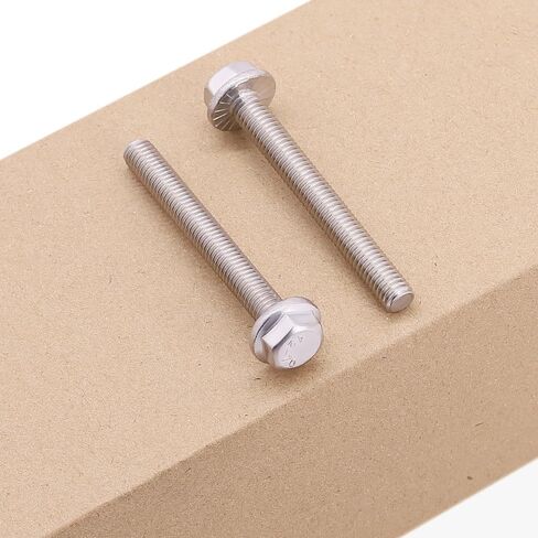 M8-1.25 x 12mm (12 pcs) Flanged Hex Bolts, 304 Stainless Steel 18/8, Large Washer Head Automotive Screws for Car Parts & Machinery Replacement in Saudi Arabia