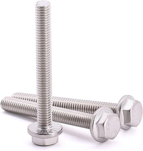 M8-1.25 x 12mm (12 pcs) Flanged Hex Bolts, 304 Stainless Steel 18/8, Large Washer Head Automotive Screws for Car Parts & Machinery Replacement in Saudi Arabia