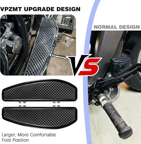 Black Anti-Slip Stretched Driver Rider Floorboards Foot Board For Harley Touring/Road King/Road Glide/Street Glide/Electra Glide/Ultra 1986-2023, Softail 1986-2017 in Saudi Arabia