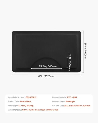 حصيرة سالون فيفور لمصفف الشعر ، 3 × 5 قدم مستطيل كرسي كرسي حصيرة مضادة للإرهاق ، 7/8 بوصة PVC + PU PARBER FLOOR in Kuwait