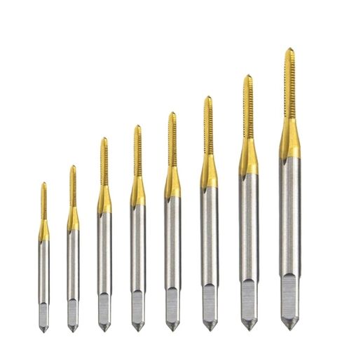 Cobalt Screw Thread Tap Drill Bit 3mm Shank Mini M35 Straight Flute M0.8-M1.9 5Pcs(Color:M1.4x0.3) in Kuwait