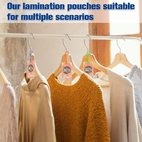 100 Pack 5 Mil Laminating Pouch with Clear Loop 2 1/2" x 4 1/4" Luggage Tag Laminating Pouches with Slot Hole Thermal Laminate Pouch Tags Kit Resealable for Work Permits Pass Cards Student ID Cards in Saudi Arabia