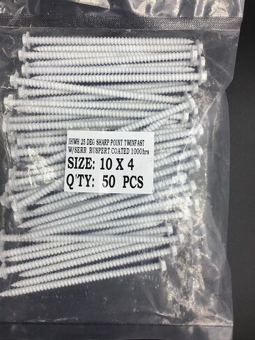 #10 x 4" Hex Washer Head Sheet Metal Screw #8 Head FWD Serrations (250, White) in Kuwait