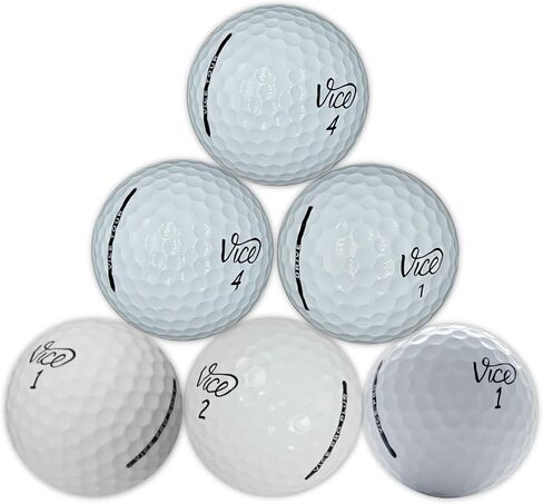 Golf Ball Monkey Recycled for Vice Golf Balls White Mix for Vice Pro Soft, Pro, Drive, Tour, and ProPlus Golfballs Bulk for Men and for Women in Kuwait