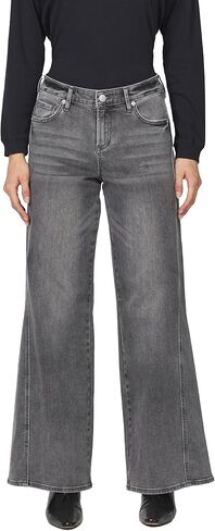 DEAR JOHN Micah Novelty Wide Leg Jeans Mid Rise Raw Cut Hem Full Length Inseam - Printed Stretch Denim - Tibetan Tapestry - Size 27 in Saudi Arabia