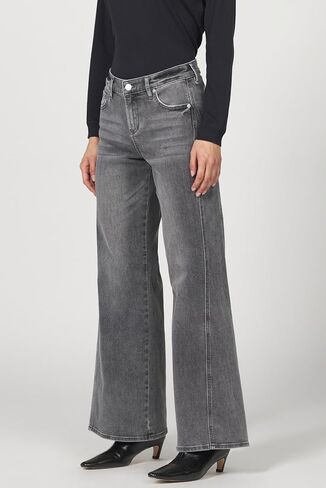 DEAR JOHN Micah Novelty Wide Leg Jeans Mid Rise Raw Cut Hem Full Length Inseam - Printed Stretch Denim - Tibetan Tapestry - Size 27 in Saudi Arabia