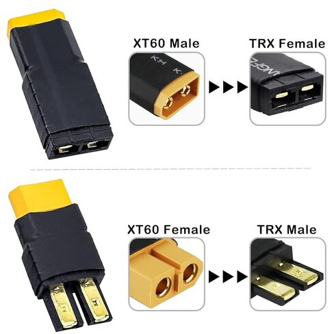 2 Pair RC Battery Connector for Traxxas Plug to XT60 Male Female Adapter for Traxxas Plug to XT60 Male Female Plug 12 Gauge Connector Adapter, for RC LiPo Battery RC Cars RC Aircraft in Saudi Arabia