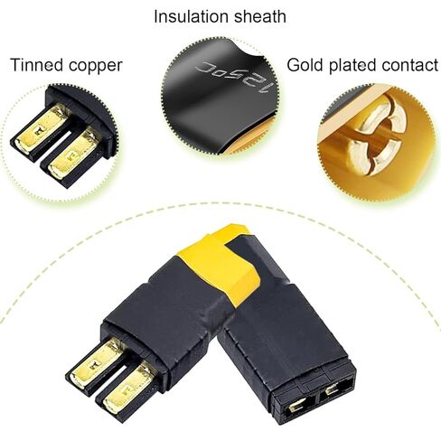 2 Pair RC Battery Connector for Traxxas Plug to XT60 Male Female Adapter for Traxxas Plug to XT60 Male Female Plug 12 Gauge Connector Adapter, for RC LiPo Battery RC Cars RC Aircraft in Saudi Arabia