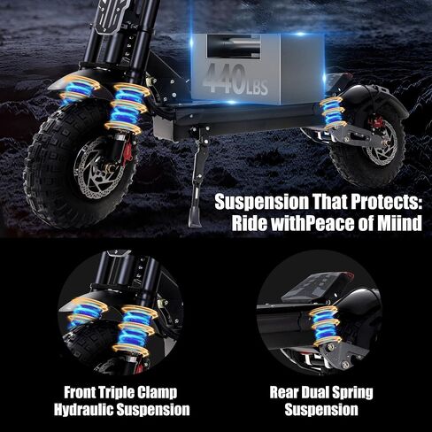 Electric Scooter Adult, 7000W Motor, 60V 33Ah Battery, 55 mph, Max 65 Miles Range, Hydraulic Suspension, Hydraulic Brakes, 13"All Terrain Tires, Adjustable Handlebar Height, Folding EScooter with Seat in Saudi Arabia