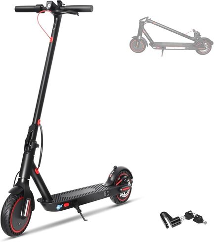 Electric Scooter Adults 16/22 Miles Long Range 21 mph Top Speed Max 500W Motor Brake Pad Lock with Dual Braking and Dual Suspension, App in Saudi Arabia