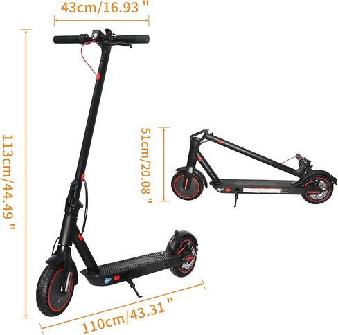 Electric Scooter Adults 16/22 Miles Long Range 21 mph Top Speed Max 500W Motor Brake Pad Lock with Dual Braking and Dual Suspension, App in Saudi Arabia