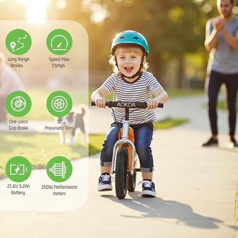 K8 Kids Electric Balance Bike ، محرك 150 واط ، 7.5 ميل في الساعة أقصى سرعة ، بطارية 21.6V 5.2AH ، 9MILES Range Electric ، مناسبة للأطفال من 3 إلى 8 سنوات لركوبها. （Orange） in Saudi Arabia