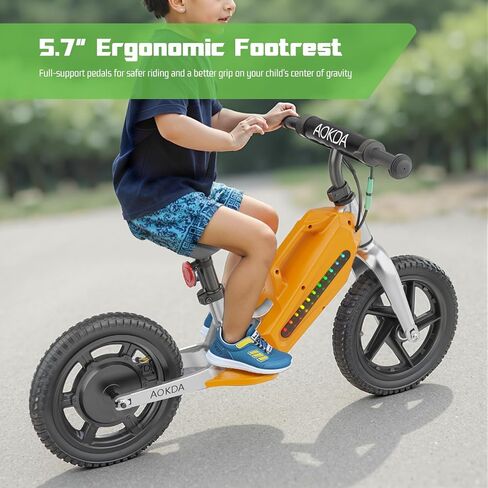 K8 Kids Electric Balance Bike ، محرك 150 واط ، 7.5 ميل في الساعة أقصى سرعة ، بطارية 21.6V 5.2AH ، 9MILES Range Electric ، مناسبة للأطفال من 3 إلى 8 سنوات لركوبها. （Orange） in Saudi Arabia