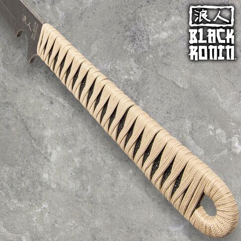 Black Ronin Tan Combat Wakizashi Sword | 17 "420 شفرة من الفولاذ المقاوم للصدأ | الانتهاء من الغسيل الحجري | مقبض فو ، مقبض مصبوب بالحقن | مقبض ملفوف من الحبل | عام 27" in Saudi Arabia
