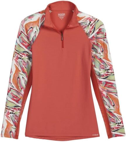 Dover Saddlery Coolblast 100 labelle print print Long Sleeve Shirt ، X-Small ، ألوان مائية مرجانية متبل in Saudi Arabia