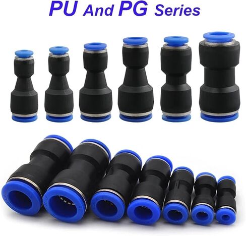 التركيبات الهوائية تركيب موصل بلاستيكي pu pg 4mm-10mm هواء أنبوب خرطوم الماء في موصلات غاز مستقيم 11pcs (PU-8) in Kuwait