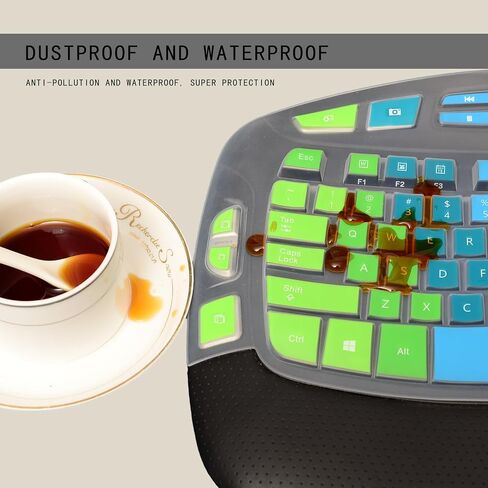 Keyboard Cover for Logitech K350 MK550 MK570 Wireless Wave Keyboard,Colorful Silicone Keyboard Protector Skin for Logitech K350 MK550 MK570 Ergonomic Keyboard Protective Accessories(Utra-Thin) in Saudi Arabia