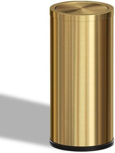 7.92 gallon/30L Kitchen Trash Can with Lid, Tall Slim, Elegant, Gold, Brushed Stainless Steel Garbage Can for Office, Hotel, Kitchen (30Lgold) in Kuwait