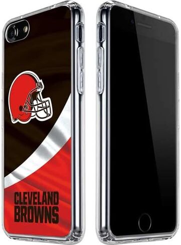 Skinit Clear Phone Case Compatible with iPhone SE (2nd & 3rd Gen) - Officially Licensed NFL Cleveland Browns Design in Saudi Arabia