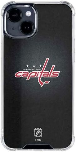 Skinit Clear Phone Case Compatible with iPhone 15 Plus - Officially Licensed NHL Washington Capitals Black Background Design in Saudi Arabia