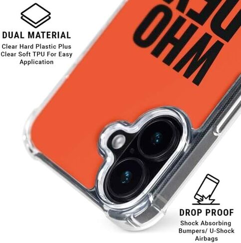 Skinit Clear Phone Case متوافق مع iPhone 16 Plus - NFL Cincinnati Bengals بالأبيض والرخص in Saudi Arabia