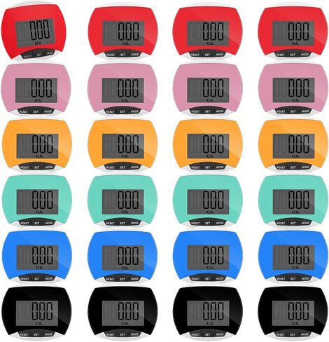 24 Pcs Pedometer for Walking Bulk LCD Step Counter with Calories Burned Portable Accurately Step Tracker for Women Man Adults Jogging Hiking Running Walking in Saudi Arabia