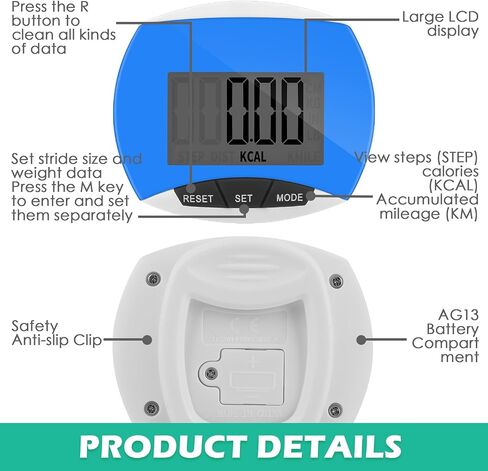 24 Pcs Pedometer for Walking Bulk LCD Step Counter with Calories Burned Portable Accurately Step Tracker for Women Man Adults Jogging Hiking Running Walking in Saudi Arabia