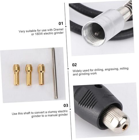 Artibetter 1SET مجموعة إكسسوارات مرنة العمود لنحت ونقش الخشب تشمل محول حفر وحفر لأدوات كهربائية مناسبة لتلميع مهام الطحن والطحن in Saudi Arabia