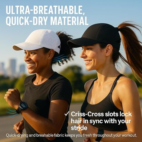 Women Ponytail Hats Criss Cross Quick Dry Baseball Cap Adjustable Workout Golf Cap Sun Hat for Sports & Outdoor in Kuwait