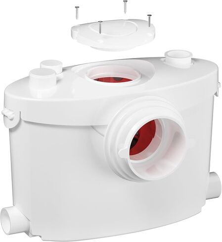 Superflo 750W مضخة Macerator لنظام المرحاض الطابق السفلي 32.8 قدم/10 أمتار الرأس ، 9000 لتر/ساعة تدفق ، مضخة مرفوفة الصرف الصحي مع 4 مداخل للمرحاض ، المطبخ ، الحوض ، دش in Kuwait