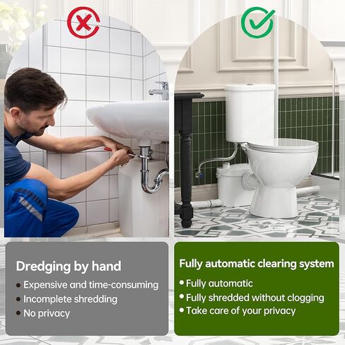 Superflo 750W مضخة Macerator لنظام المرحاض الطابق السفلي 32.8 قدم/10 أمتار الرأس ، 9000 لتر/ساعة تدفق ، مضخة مرفوفة الصرف الصحي مع 4 مداخل للمرحاض ، المطبخ ، الحوض ، دش in Kuwait