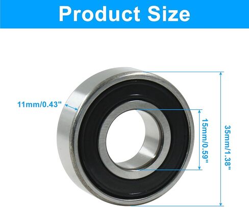 6202 2RS Ball Bearings ، 15mm × 35mm × 11 مم من الصلب ومطاط مزدوج محكم الأوتار محامل أخدود عميق للمحرك in Kuwait