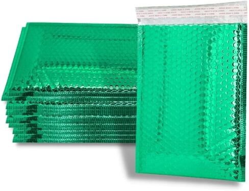 PSBM METALLIC BUBBLE SEALERS ، 6.75 × 7 بوصة ، أخضر ، 250 حزمة ، مرسلات شحن لامعة باهتة ، SELL SEAL & PEAL Strip in Saudi Arabia