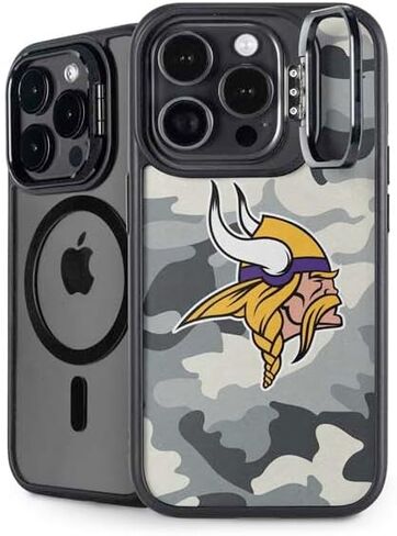 Skinit Kickstand Phone Case Compatible with iPhone 13 Pro Max - Officially Licensed NFL Minnesota Vikings Double Vision Design in Saudi Arabia