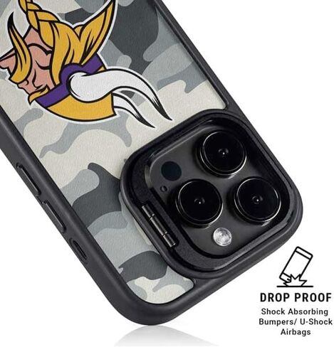 Skinit Kickstand Phone Case Compatible with iPhone 13 Pro Max - Officially Licensed NFL Minnesota Vikings Double Vision Design in Saudi Arabia