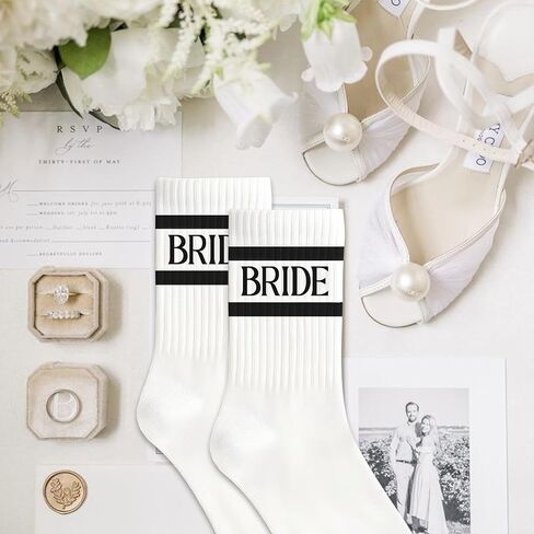 جوارب Lady & Home Bride ، لحفل البكالوريوس ، هدية وصيفات الشرف ، زينة المشاركة ، ملحق دش الزفاف ، العروس لتكون هدية (A-Black) in Kuwait