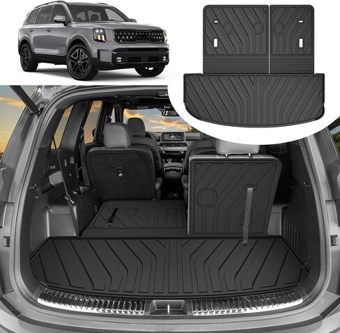 Cargo Liner & Backrest Mat for 2021-2025 Genesis GV80 (Only 5 Seat) : Custom Fit PU Leather Trunk Liner and Backrest Protector - All Weather Waterproof Anti-Slip Easy to Clean Cargo Mat in Kuwait