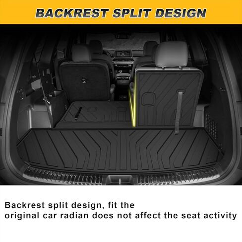 Cargo Liner & Backrest Mat for 2021-2025 Genesis GV80 (Only 5 Seat) : Custom Fit PU Leather Trunk Liner and Backrest Protector - All Weather Waterproof Anti-Slip Easy to Clean Cargo Mat in Kuwait
