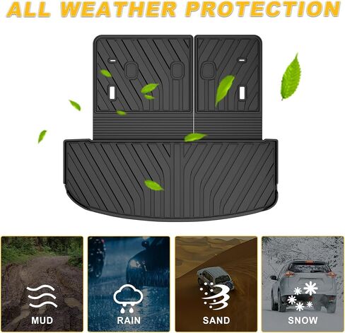 Cargo Liner & Backrest Mat for 2021-2025 Genesis GV80 (Only 5 Seat) : Custom Fit PU Leather Trunk Liner and Backrest Protector - All Weather Waterproof Anti-Slip Easy to Clean Cargo Mat in Kuwait