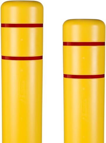 BollardGard 8" x 52" 2-Pack Bollard Cover - Innoplast (Yellow Red Tape) in Kuwait