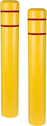BollardGard 8" x 52" 2-Pack Bollard Cover - Innoplast (Yellow Red Tape) in Kuwait