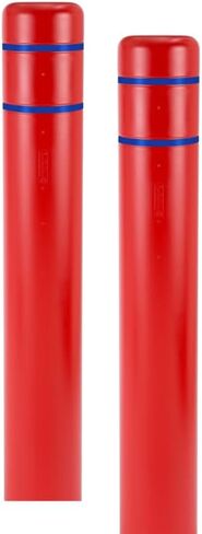 BollardGard 8" x 52" 2-Pack Bollard Cover - Innoplast (Yellow Red Tape) in Kuwait
